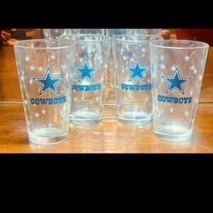 4  16 ounces Dallas Cowboy PInt Glasses. Read Description and look at pictures